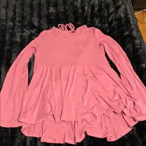 American eagle mauve ruffle sleeve top